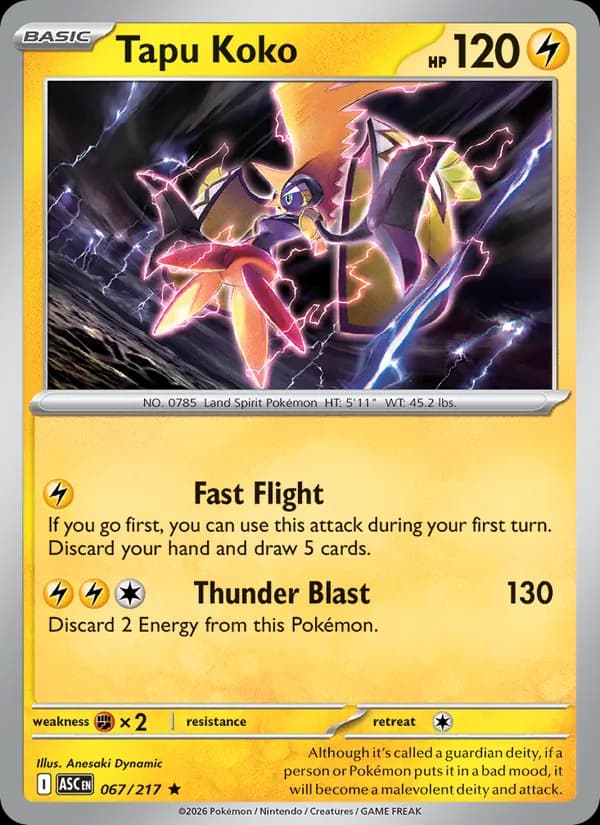 Tapu Koko 067/217, Ascended Heroes