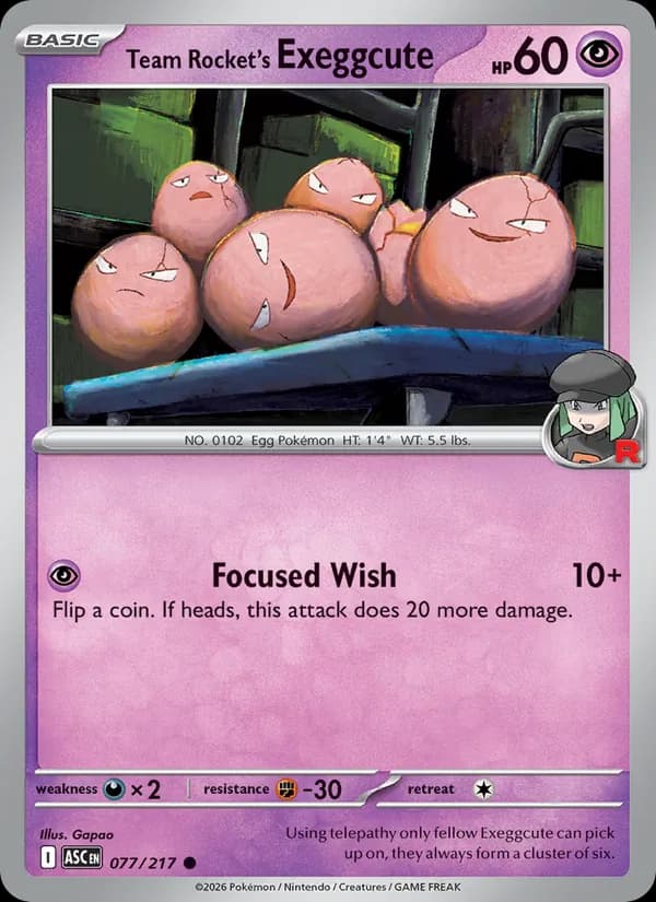Team Rocket's Exeggcute 077/217, Ascended Heroes