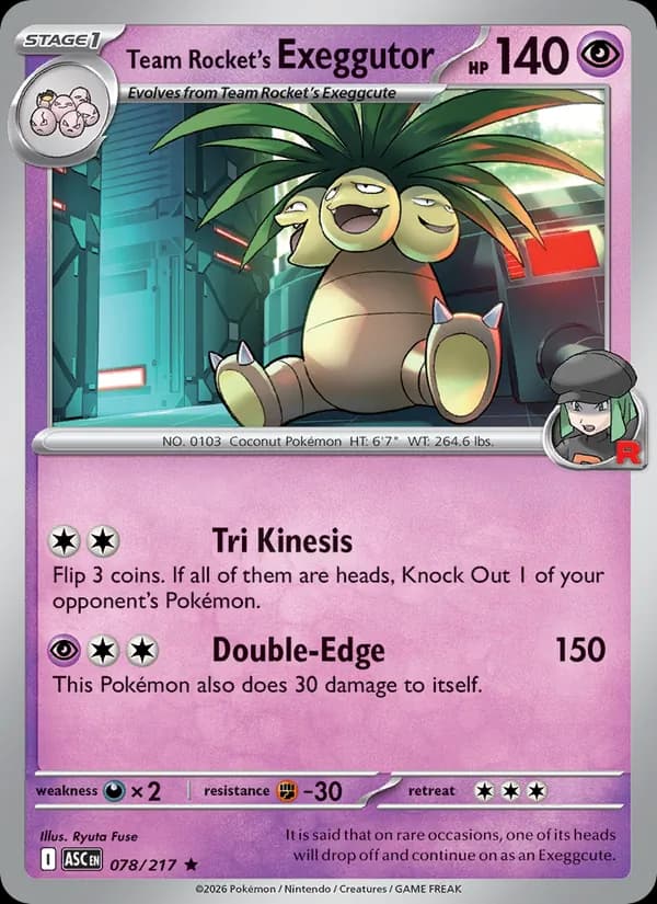 Team Rocket's Exeggutor 078/217, Ascended Heroes