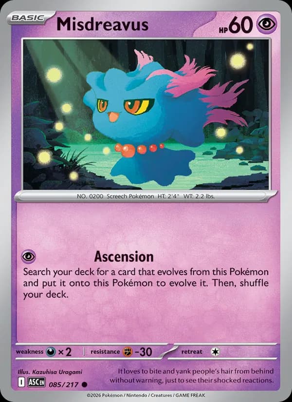 Misdreavus 085/217, Ascended Heroes