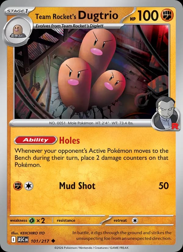 Team Rocket's Dugtrio 101/217, Ascended Heroes