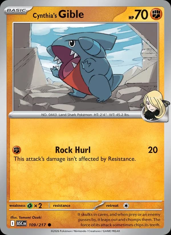 Cynthia's Gible 109/217, Ascended Heroes