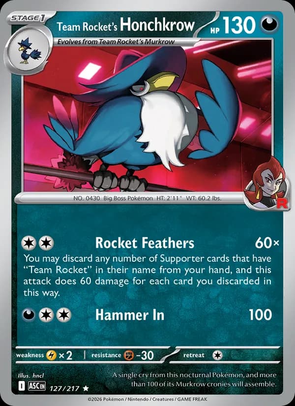 Team Rocket's Honchkrow 127/217, Ascended Heroes