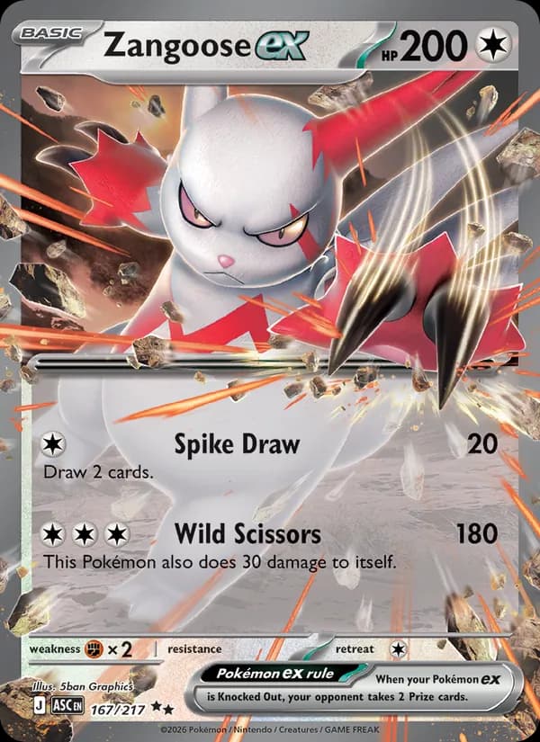 Zangoose ex 167/217, Ascended Heroes