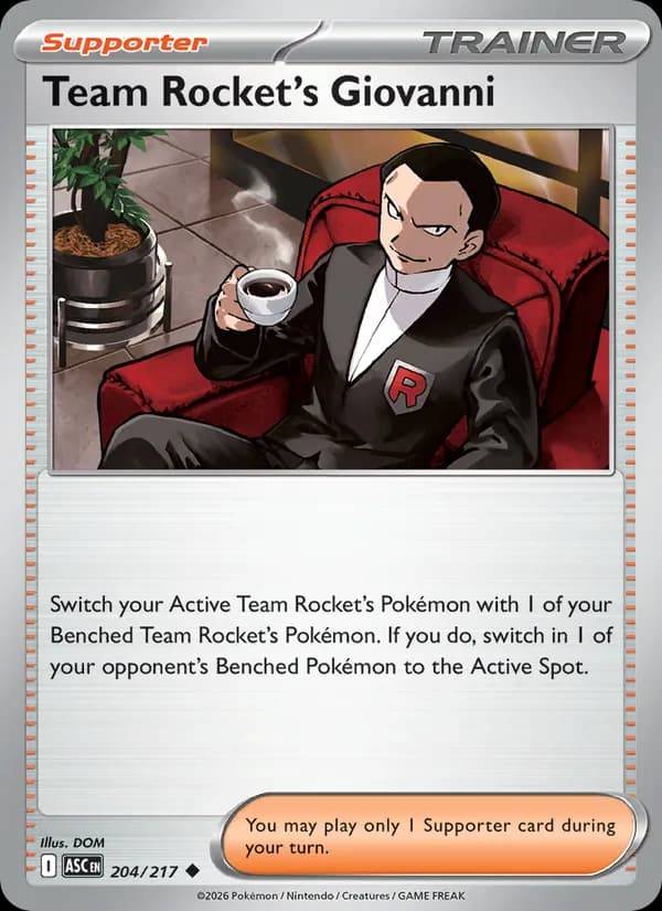 Team Rocket's Giovanni 204/217, Ascended Heroes