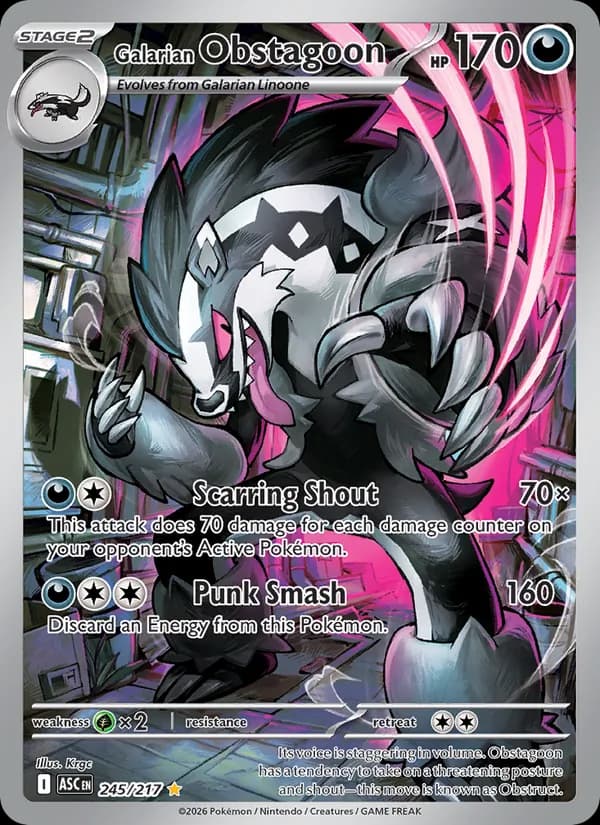 Galarian Obstagoon 245/217, Ascended Heroes