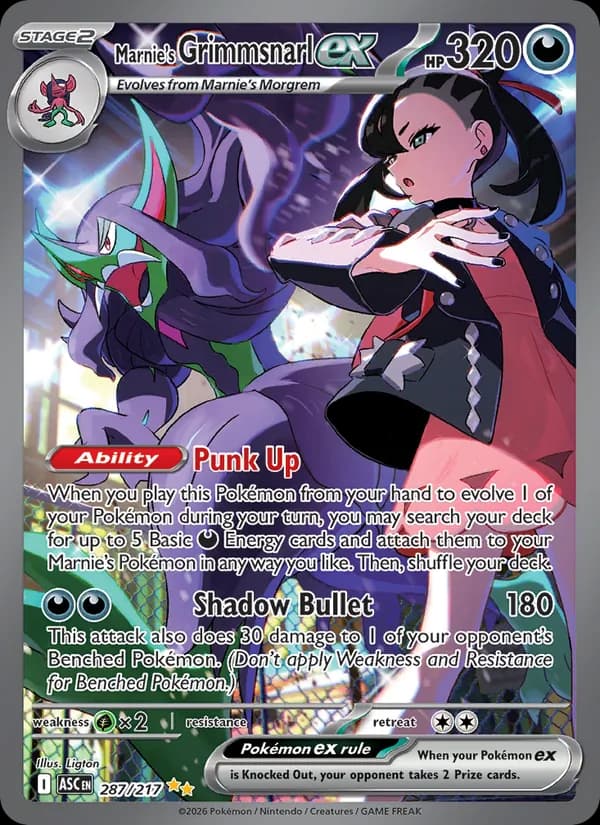 Marnie's Grimmsnarl ex 287/217, Ascended Heroes