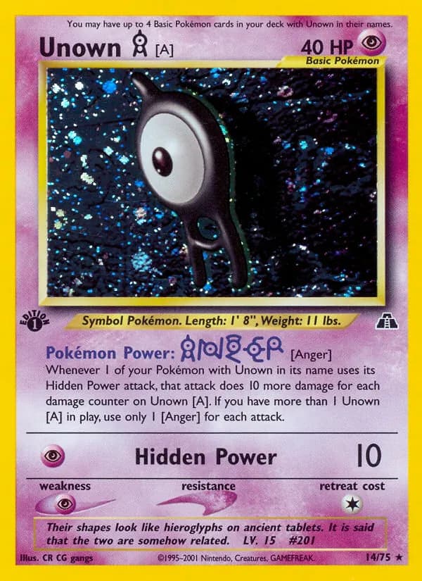 Unown [A] 14/75, Neo Discovery