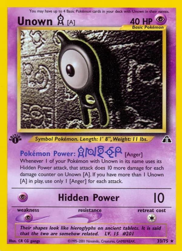 Unown [A] 33/75, Neo Discovery
