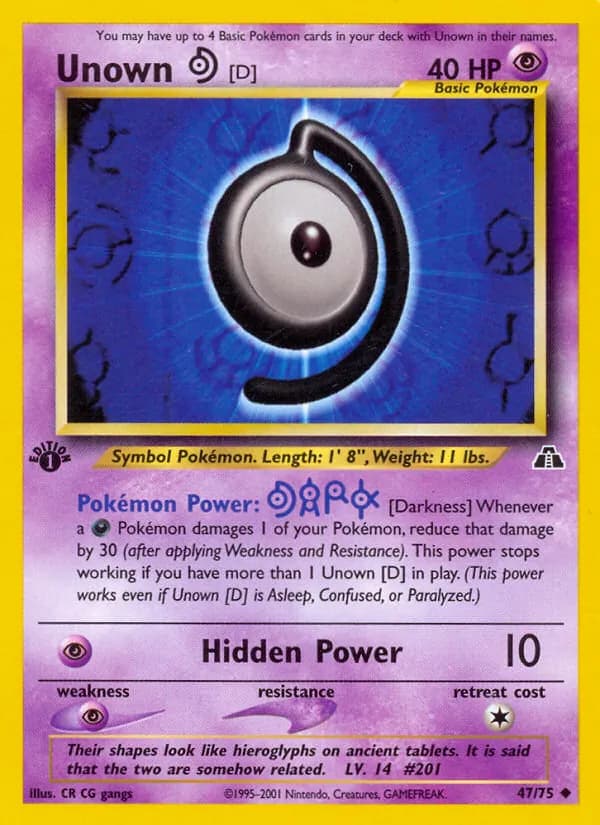 Unown [D] 47/75, Neo Discovery