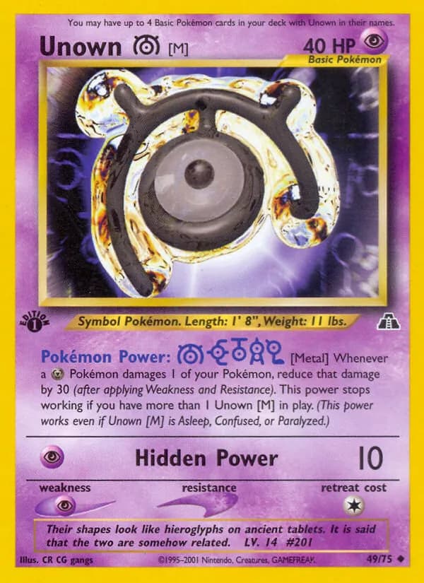 Unown [M] 49/75, Neo Discovery