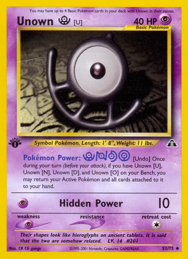 Unown [U] 51/75, Neo Discovery