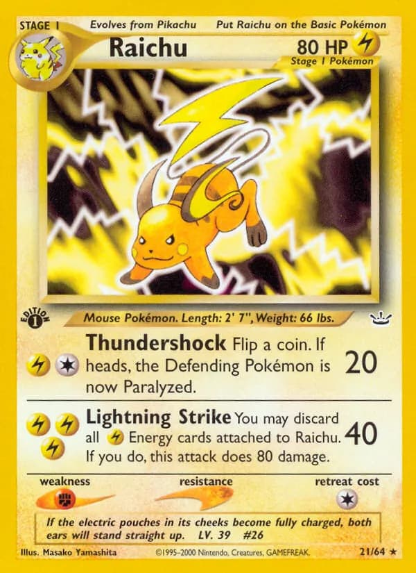 Raichu 21/64, Neo Revelation
