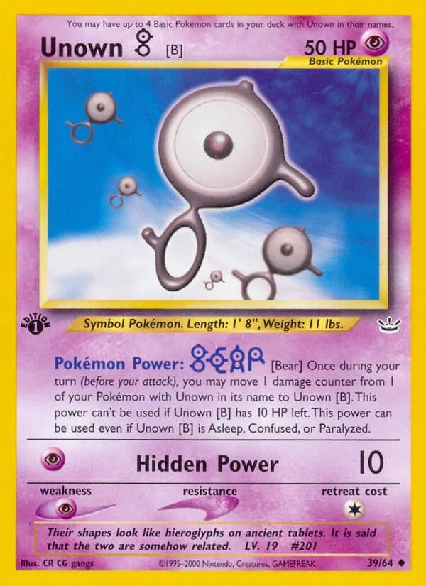 Unown [B] 39/64, Neo Revelation