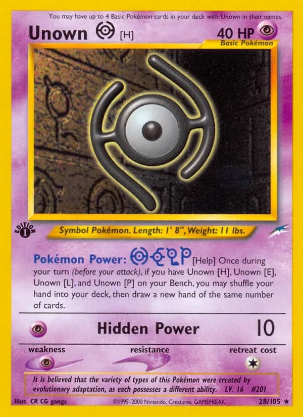 Unown [H] 28/105, Neo Destiny