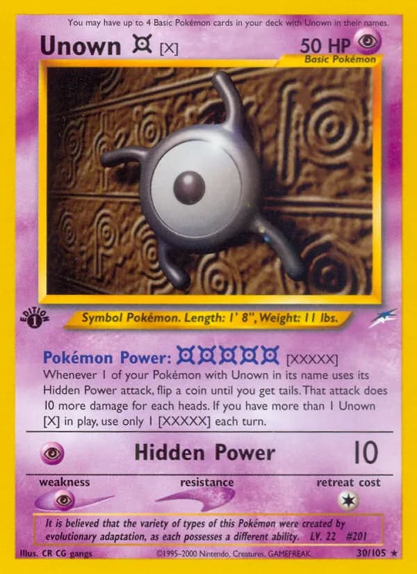 Unown [X] 30/105, Neo Destiny
