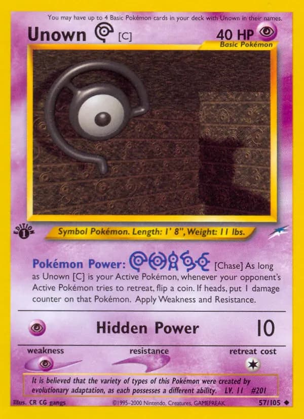 Unown [C] 57/105, Neo Destiny