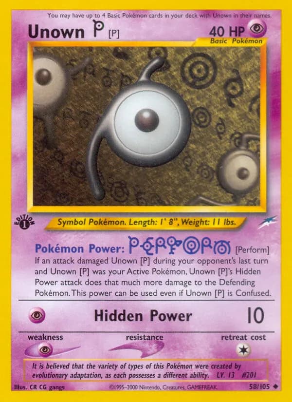 Unown [P] 58/105, Neo Destiny