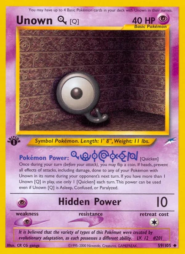 Unown [Q] 59/105, Neo Destiny
