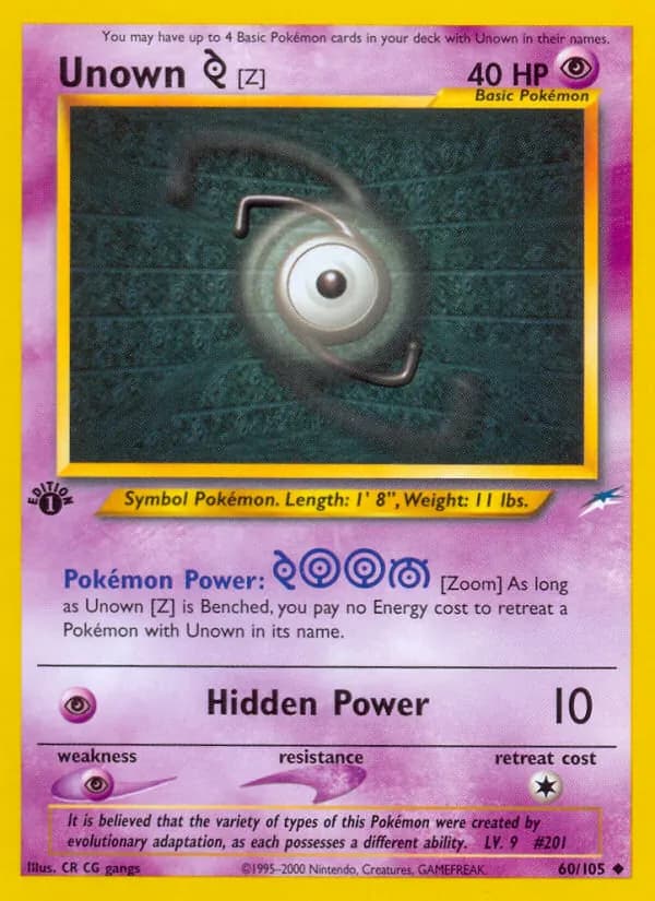 Unown [Z] 60/105, Neo Destiny