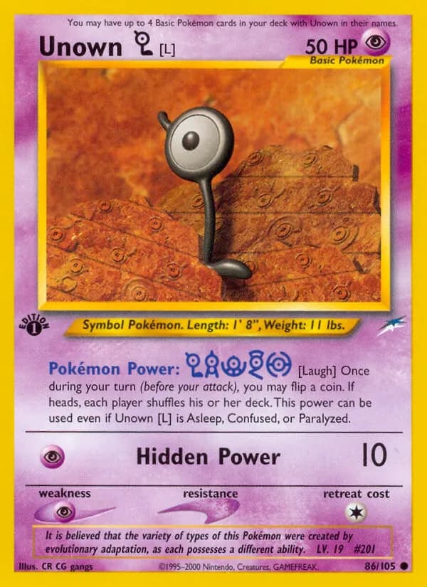 Unown [L] 86/105, Neo Destiny