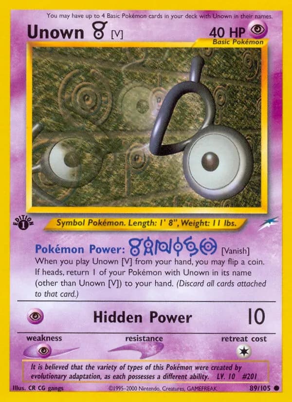 Unown [V] 89/105, Neo Destiny