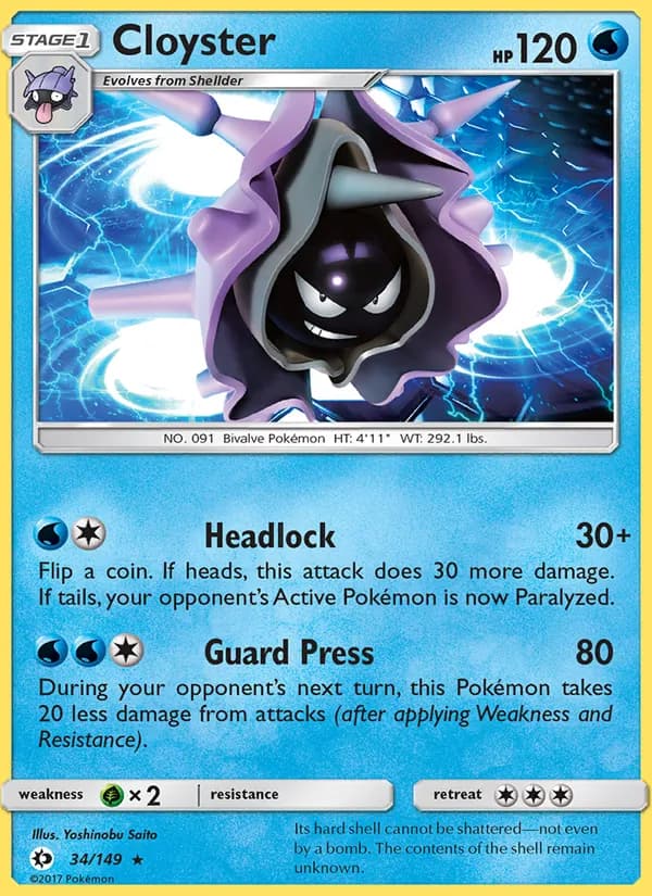 Cloyster 34/149, Sun & Moon