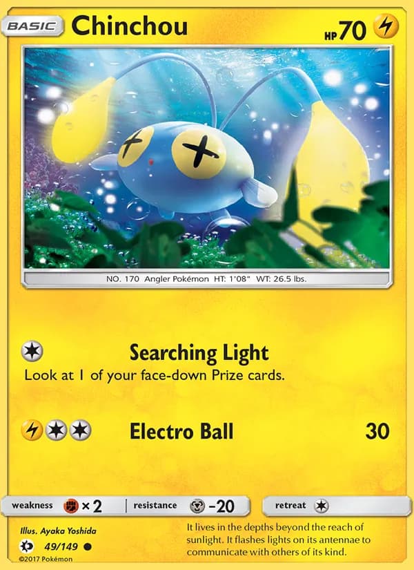 Chinchou 49/149, Sun & Moon