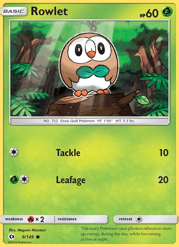 Rowlet 9/149, Sun & Moon
