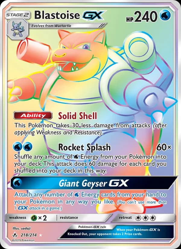 Blastoise GX 218/214, Unbroken Bonds