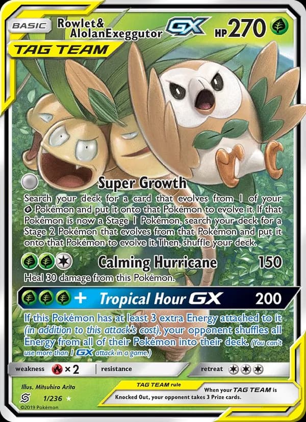 Rowlet & Alolan Exeggutor GX 1/236, Unified Minds