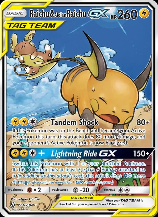 Raichu & Alolan Raichu GX 221/236, Unified Minds