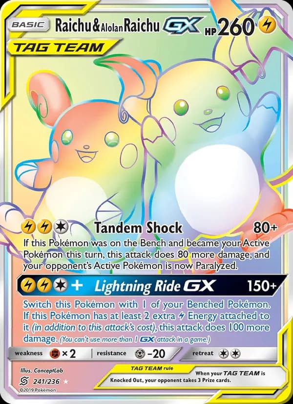 Raichu & Alolan Raichu GX 241/236, Unified Minds