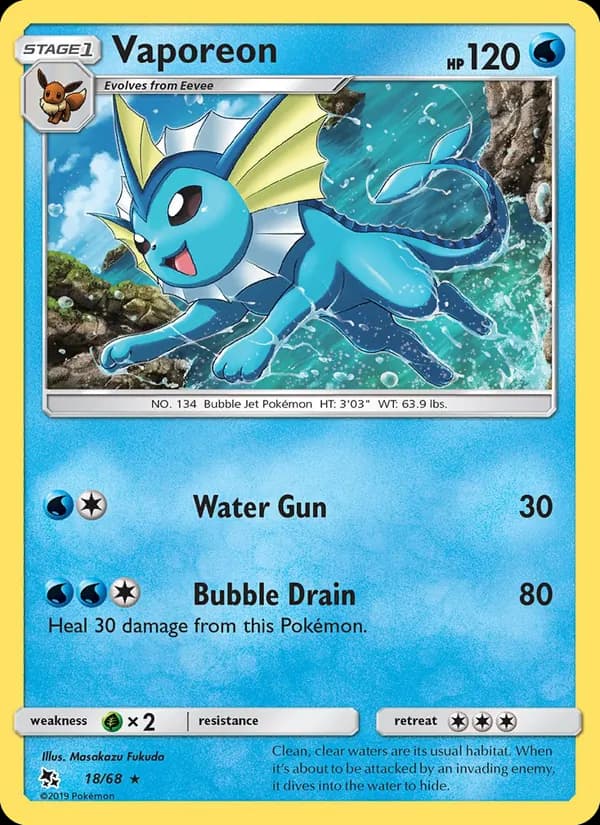 Vaporeon 18/68, Hidden Fates