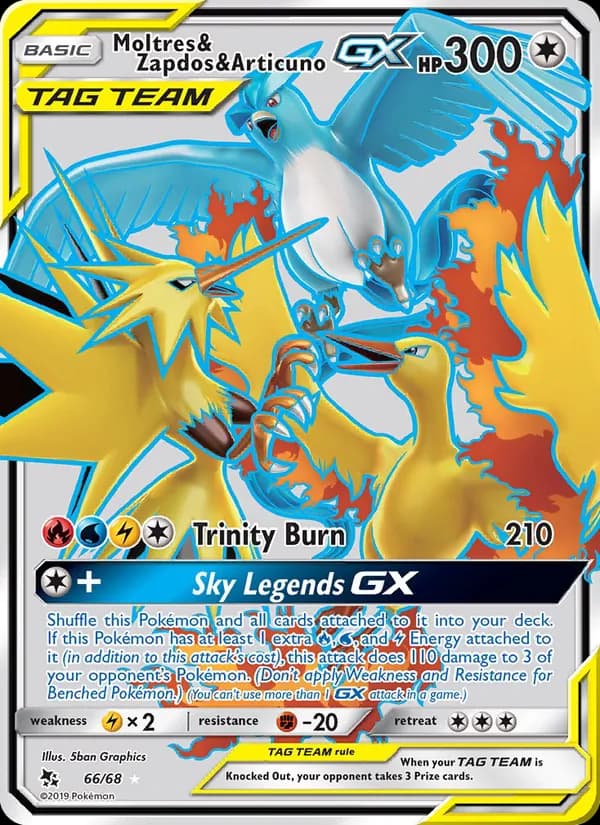 Moltres & Zapdos & Articuno GX 66/68, Hidden Fates