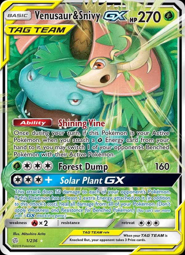 Venusaur & Snivy GX 1/236, Cosmic Eclipse