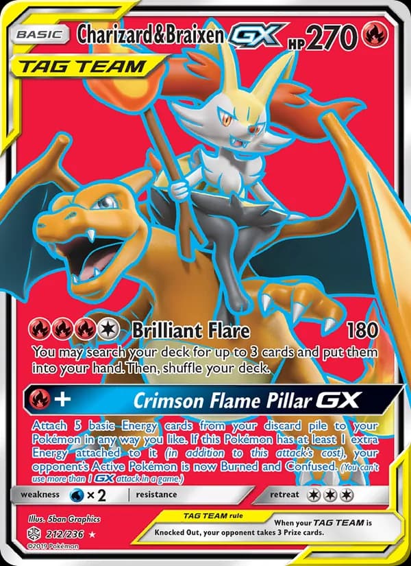 Charizard & Braixen GX 212/236, Cosmic Eclipse
