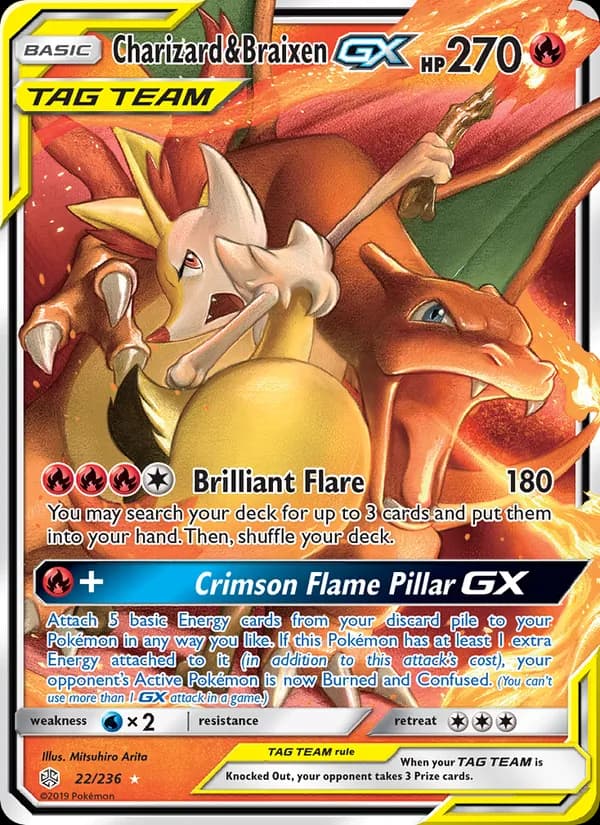 Charizard & Braixen GX 22/236, Cosmic Eclipse