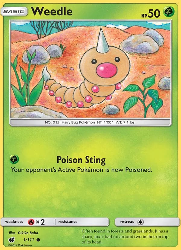 Weedle 1/111, Crimson Invasion