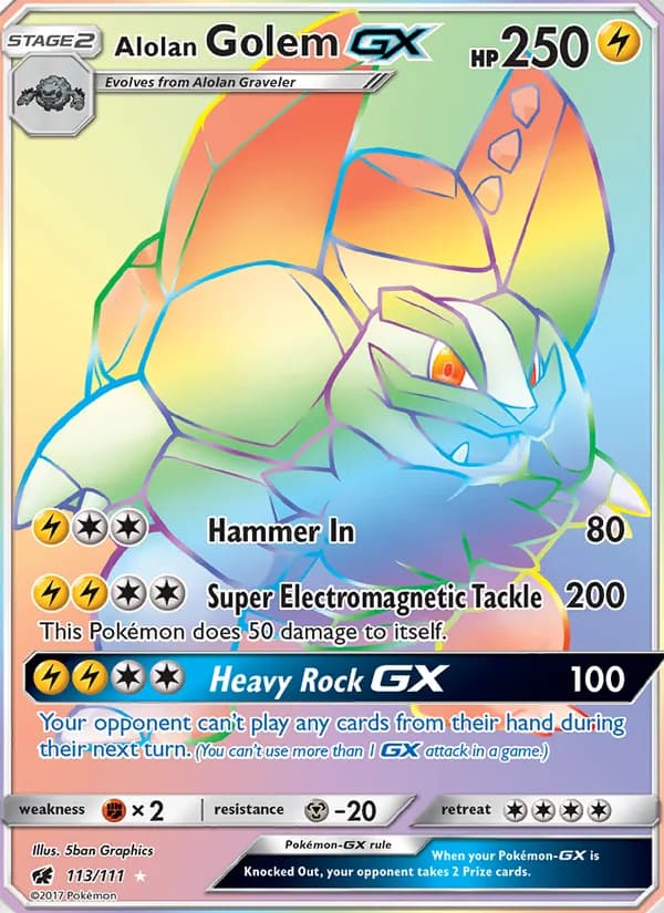 Alolan Golem GX 113/111, Crimson Invasion
