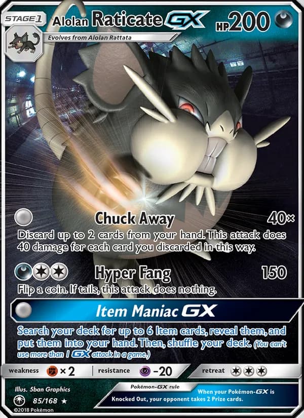 Alolan Raticate GX 85/168, Celestial Storm