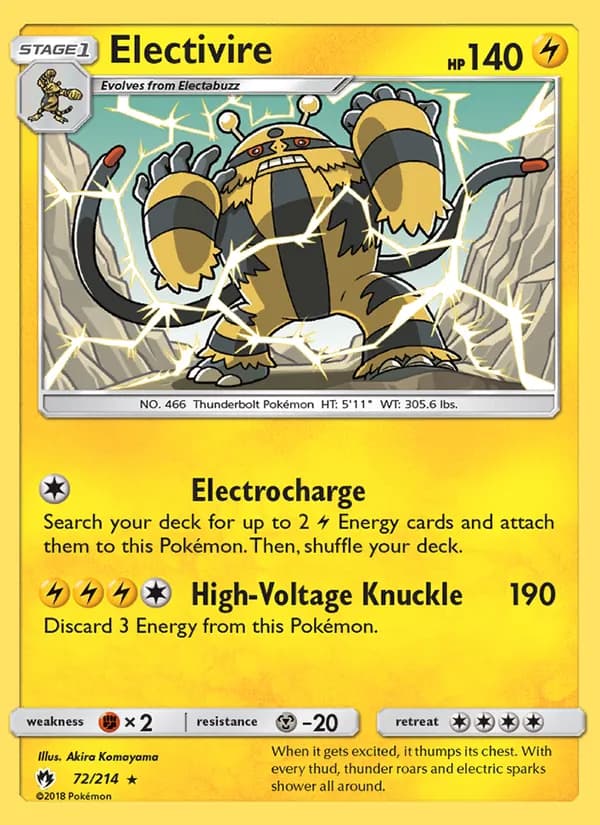 Electivire 72/214, Lost Thunder