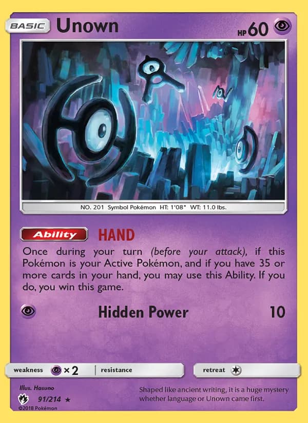 Unown 91/214, Lost Thunder