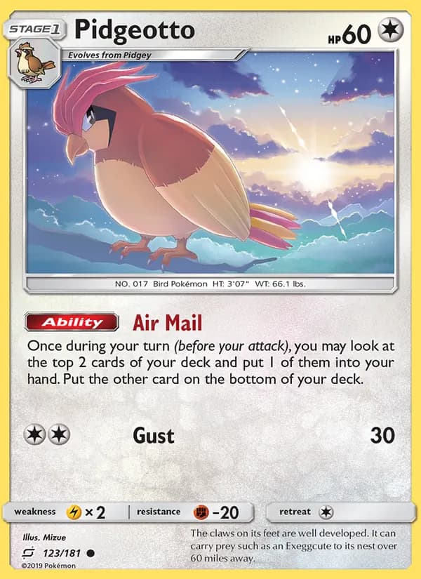 Pidgeotto 123/181, Team Up