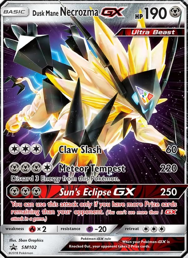 Dusk Mane Necrozma GX SM102/248, SM Black Star Promos