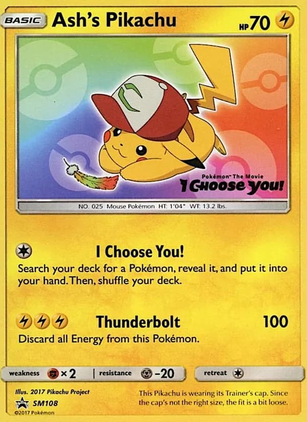 Ash's Pikachu SM108/248, SM Black Star Promos