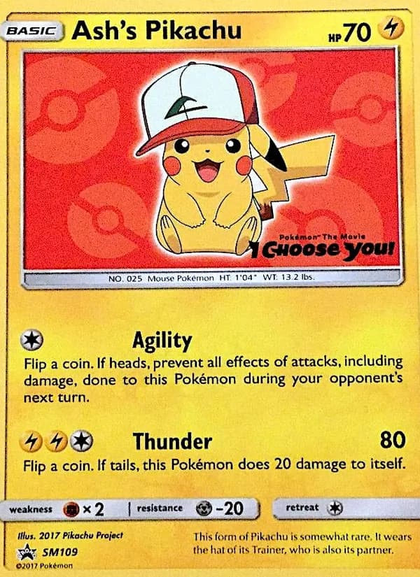 Ash's Pikachu SM109/248, SM Black Star Promos