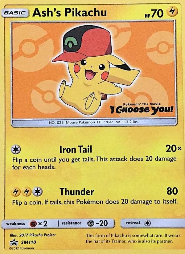Ash's Pikachu SM110/248, SM Black Star Promos