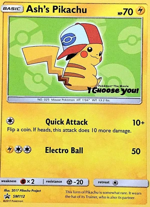 Ash's Pikachu SM112/248, SM Black Star Promos