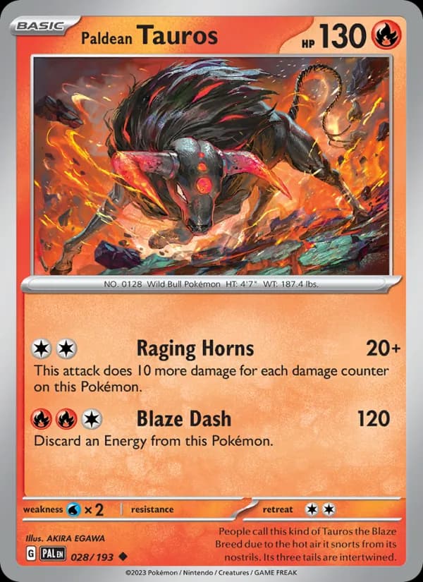 Paldean Tauros 028/193, Paldea Evolved